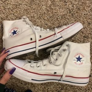 Barely worn white converse size w9 m7